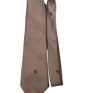 Dior Classic Tan Tie with Subtle Stripes